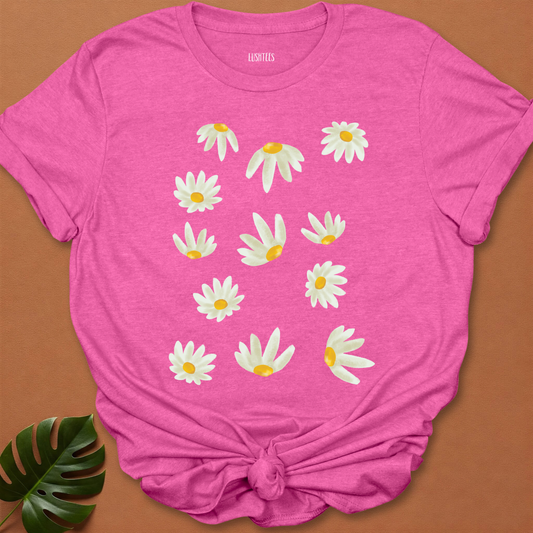 Monochrome Meadow – Bold Line Daisy Tee