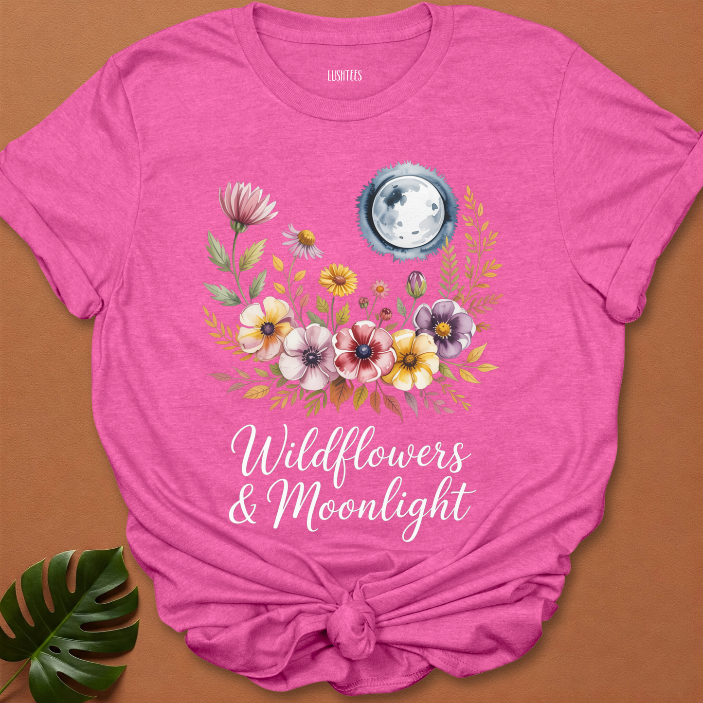 Wildflowers & Moonlight – Botanical Lunar Floral T-Shirt