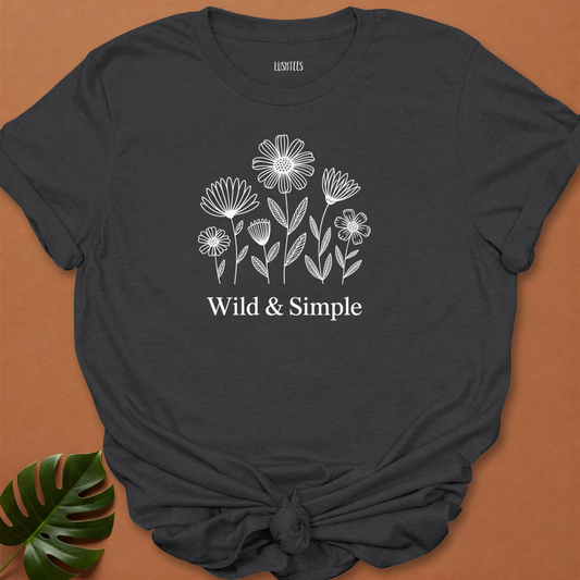 Wild & Simple – Minimalist Wildflower Line Art T-Shirt